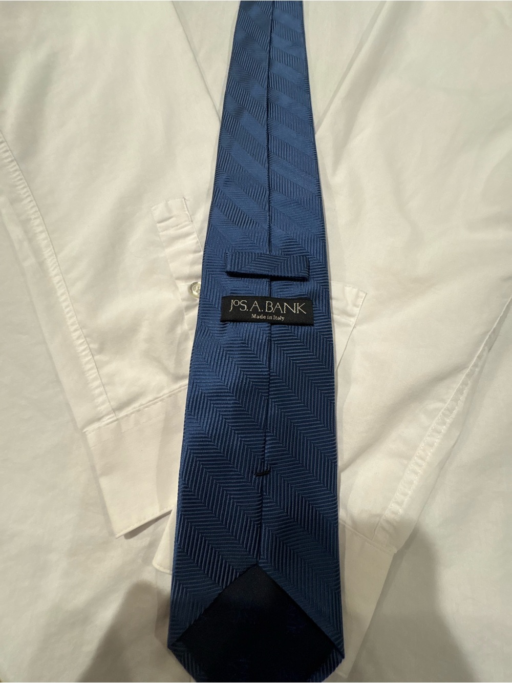 Jos. A. Bank Navy Blue Herringbone Silk Tie